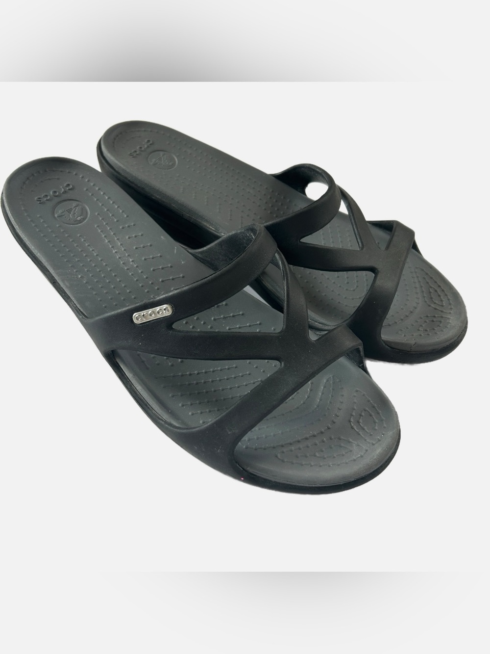 Women’s Size 11 Crocs Patricia Low Wedge Black Sandals